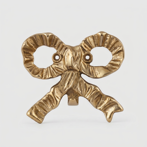 Antique Polish Bow Design Wall <b>Hook</b> Metal <b>With</b> Vintage Design Perfect For Home Decor And Elegant Storage Solutions - Product Image 1