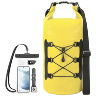 Tas Kering Anti Air Laris Manis, Cocok untuk Hiking, Kayak, Berperahu, Memancing, Berkemah, Bahan PVC, Dilengkapi Pegangan Web dan Tali Bahu, Tempat Ponsel, untuk Pria Wanita