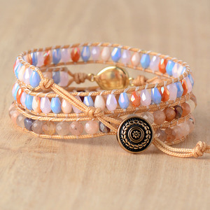 Fashion Wrap <b>Bracelets</b> Multi Layer Beaded <b>Opal</b> Crystal Water Drop Design Women's Jewelry Handmade Woven <b>Bracelet</b> - Product Image 4