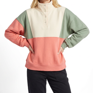 <span class=keywords><strong>Sweat</strong></span>-shirt à capuche en coton French Terry pour <span class=keywords><strong>femme</strong></span>, délavé, patchwork color-block, col rond, coupe oversize, personnalisable - Product Image 3