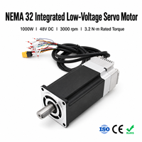 Moteur servo brushless 48V à couple élevé EtherCAT 1000W, bride 80mm, NEMA 34, IP65 avec sortie de câble arrière intégrée, 3000 tr/min