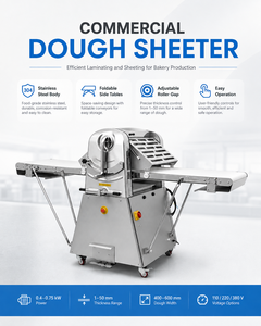 Croissant Puff Pastry Dough Sheeter Machine with Adjustable Roller <b>Gap</b> and Safety Guard - Product Image 3