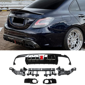 Diffusore Posteriore per Mercedes Benz <span class=keywords><strong>W205</strong></span> Classe C <span class=keywords><strong>AMG</strong></span> C63 C63S C43 C43S Berlina 2015-2021, Stile Brabus - Product Image 1