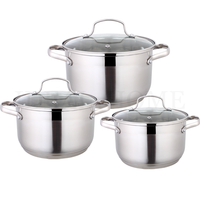 Grosir kualitas tinggi antilengket baja nirkarat panci Set 4 buah Set Pot memasak dapur cor besi peralatan masak panci Set