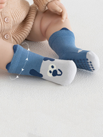 Chaussettes mi-mollet pour enfants Xiangyi en coton peigné respirant avec poignées antidérapantes, oreilles d'animaux 3D, bout sans couture et revers souple