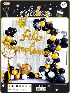 Gran oferta <span class=keywords><strong>de</strong></span> decoraciones <span class=keywords><strong>de</strong></span> <span class=keywords><strong>globos</strong></span> <span class=keywords><strong>de</strong></span> <span class=keywords><strong>cumpleaños</strong></span> negros y dorados <span class=keywords><strong>para</strong></span> hombres con globo <span class=keywords><strong>de</strong></span> estrella <span class=keywords><strong>de</strong></span> cerveza y cortina <span class=keywords><strong>de</strong></span> borla dorada - Product Image 4