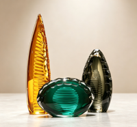 Sculpture en verre soufflé à la main en forme de lame de dragon en cristal K9 artistique, figurine abstraite pour ornement de salon de luxe
