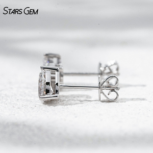 Boucles d'oreilles en diamant de laboratoire, or 10K, taille poire, 1,42 carats au total, couleur DEF, clarté VS, diamants cultivés en laboratoire - Product Image 4