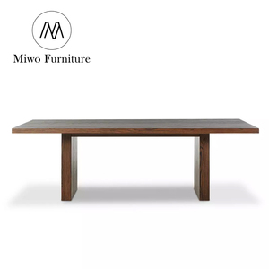 Hiện đại nhà phòng ăn đồ nội thất 8 6 chỗ ngồi dài hình chữ nhật lớn dày bảng gỗ sồi rắn Gỗ Óc Chó tối vết bàn ăn - Product Image 4