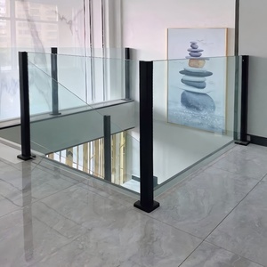 Sang trọng 6mm/8mm Kính cường lực lan can thiết kế hiện đại đường sắt nhôm cho ban công ngoài trời và lan can cầu thang - Product Image 5