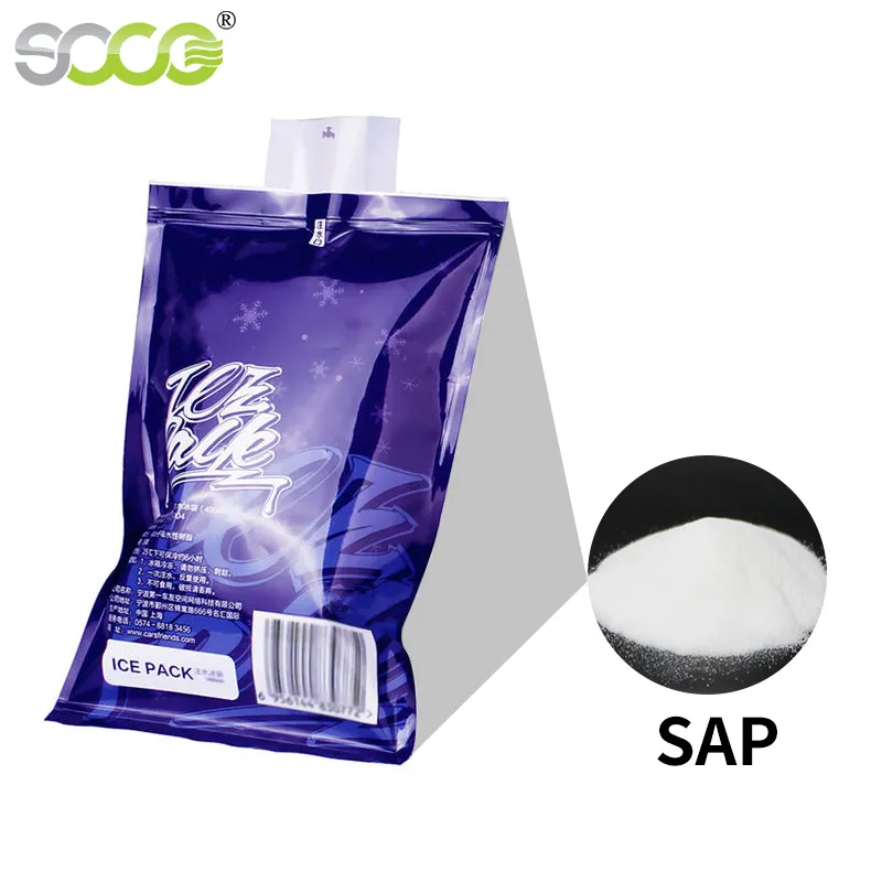 SAP Sodium Polyacrylate Bahan Baku Polimer Penyerap Super untuk Pengiriman SOCOPOLYMER Paket Gel Dingin