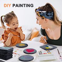 Ensemble de sous-verres ronds en ardoise naturelle écologique de haute qualité avec support, gravure laser, pour restaurants, vente directe d'usine