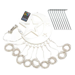 Luna al aire libre Navidad decoración luces impermeable IP65 <span class=keywords><strong>Solar</strong></span> Control remoto pentagrama <span class=keywords><strong>cascada</strong></span> luces para correr - Product Image 4