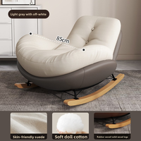 Fauteuil Pivotant Nordique Simple Moderne Luxe Léger en Tissu et Métal, Chaise à Bascule pour Salon, Balcon, Chambre à Coucher et Loisirs