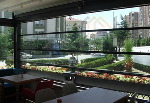 Usine chinoise offre cadre en aluminium automatique extérieur café et magasin guillotine fenêtre coulissante - Product Image 3