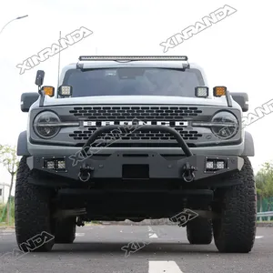 2021 2022 Bronco Aksesoris Mobil Bumper Depan untuk Ford Bronco 2021 2022 2 Pintu 4 Pintu dengan Bull Bars