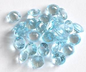 Topacio Azul Cielo Natural de 5 mm, Piedras Preciosas Sueltas Facetadas Redondas, Lote de 5 Piezas, Proveedor de Joyería de la India - Product Image 3