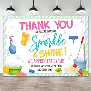 บูธภาพถ่ายแบนเนอร์7x5ft สัปดาห์สำหรับการดูแลทำความสะอาดป้ายขอบคุณสำหรับตกแต่งผนังพื้นหลังการถ่ายภาพสำหรับงานปาร์ตี้งานแต่งงานการชื่นชม - Product Image 5