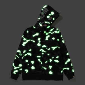 glow in the dark bape moletom com capuz