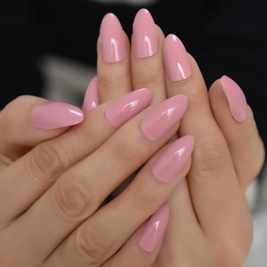<span class=keywords><strong>Uñas</strong></span> lisas con gel Gel Fino Stiletto <span class=keywords><strong>Uñas</strong></span> postizas <span class=keywords><strong>Coral</strong></span> Pink Like a Smile Color brillante Nail Art Tips L5551 - Product Image 2