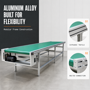Nastro Trasportatore Personalizzato con Telaio in Alluminio e Nastro in PVC per Linee di Imballaggio, Dimensioni e Velocità Personalizzabili - Product Image 4