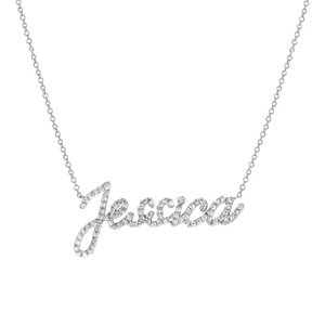 Collier de nom personnalisé de luxe avec diamants complets pendentif lettre personnalisée élégante niche femmes bijoux cadeau - Product Image 4