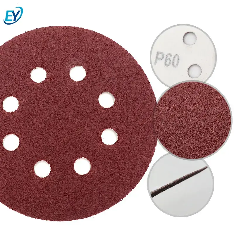 Высококачественная немецкая производственная линия 150 мм 6-7 отверстий Золотой песочный диск/шлифовальный диск абразивная бумага