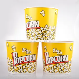 Yellow Movie Night Giant Individual Popcorn Container Tub Bulk