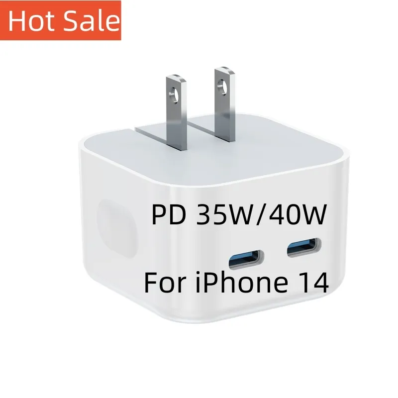 USB C Wall Charger 35W 40W Dual USB C PD Charger 35w for iPhone 14 13 12 iPad Pro MacBook samsung