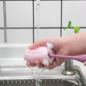 Schlussverkauf Schwamm-Reinigungsbürste langer Griff Wasserspender Tassenreinigungsbürsten Kunststoffgriff Waschbürste
