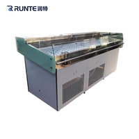 Machine de comptoir de table d'affichage de poisson en acier inoxydable réfrigérateur d'affichage de refroidissement de refroidisseur pour les produits de poisson