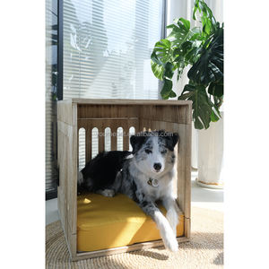 Youme Huisdierenproducten Bestseller Geventileerd Houten Hondenhok Met Acryl Deur Hondenbedden Dierenhuisjes En Meubels - Product Image 4