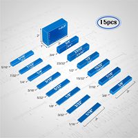 Jeu de barres d'installation en aluminium Accessoires de précision multifonctionnels pour scie à table de toupie avec jauges de hauteur Jeu de blocs de configuration 15 pièces