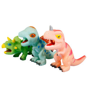 Jouet réaliste de compression de dinosaure pour enfants Tyrannosaurus en caoutchouc souple avec pour <span class=keywords><strong>Jurassic</strong></span> <span class=keywords><strong>World</strong></span> Triceratops inspiré Frozen - Product Image 5