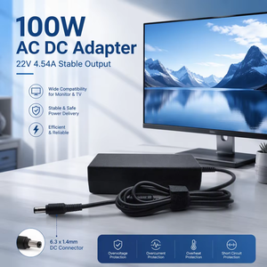 อะแดปเตอร์ DC 100W 22V 4.54A พร้อมขั้วต่อขนาด 6.3x1.4 มม. เครื่องชาร์จแบบตั้งโต๊ะพร้อมจอแสดงผล LCD LED สำหรับตรวจสอบจอ LCD TV - Product Image 2