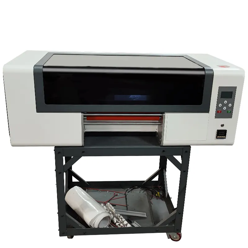 Impressora multifuncional A3 UV DTF para impressão de garrafas de etiquetas diretamente 3 cabeças de impressão UV DTF transferências de copo envoltórios para 30 cm