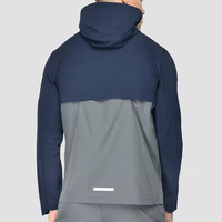 Survêtement de sport pour homme, séchage rapide, polyester fin, nylon, logo réfléchissant personnalisé, coupe ajustée, veste coupe-vent et pantalon, haute qualité