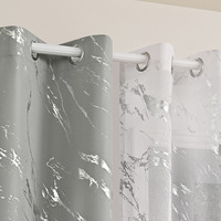 Rideaux occultants en marbre DaiRui 2 panneaux + Voile translucide 2 panneaux Ensemble de rideaux thermiques pour chambre à coucher Salon