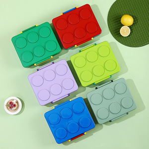 2026 Cute Luxury Brick Eco-Friendly Microwavable 2-Compartment Lunch Box Wholesale Custom Logo Building <b>Block</b> Bento Box Kids - Product Image 1