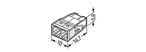 2273-202 <b>Wire</b> connector PUSH <b>WIRE</b> 2.5mm² Transparent Housing White Cover Solid Core - Product Image 3