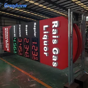 Outdoor waterproof led gas station pylon sign Filling station signage sign advertising illuminate free standing pylon sign board