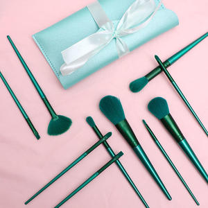 Juego de Brochas de Maquillaje FENGFLY, Brochas de Maquillaje Verdes de Primera Calidad, Sintéticas, para Base, Polvo, Corrector, Sombras de Ojos, 10 Piezas - Product Image 4