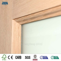 Verre trempé JHK-G12 ROND HALF LITE 1 PANNEAU V-GROOVE Design simple Verre Verre intérieur antique Portes françaises givrées