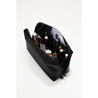 Sac cosmétique en PU noir de qualité supérieure, imperméable, transparent, pour le maquillage, pour les voyages, organisateur de toilette pour la sécurité à l'aéroport