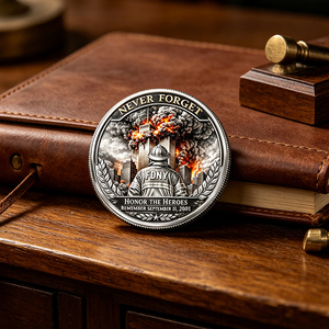 Moneta commemorativa 9/11 all'ingrosso - Moneta sfida 25° anniversario a tema 'Non dimenticare mai' - Product Image 4