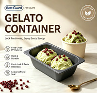 Conteneur à gelato en PP de qualité alimentaire, boîte de conservation rigide et durable en plastique, étanche, avec joint hermétique, pour glaces et desserts glacés
