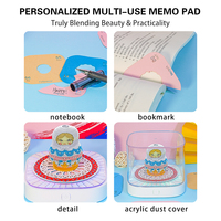 Ornement de bureau artisanal russe, souvenir créatif, cadeau de papeterie, bloc-notes LED 3D rotatif, bloc-notes en papier découpé