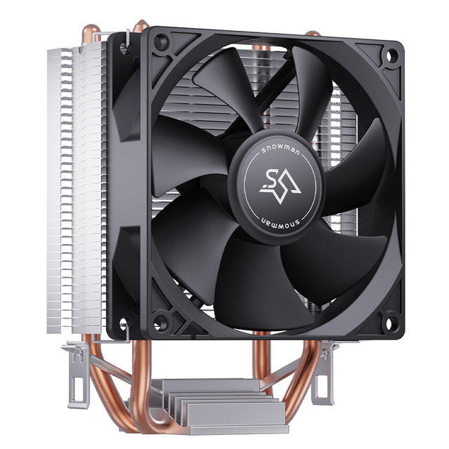 SNOWMAN MX2 CPU Cooler With Green Blade Quiet Fan 2 Heatpipes Aluminum Fins for AMD AM4 AM3+ AM3 FM2 FM1 LGA 2011 1366 115X