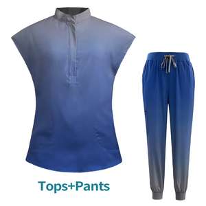 Ensemble de blouses d'infirmière élastiques de couleur dégradée pour femmes pantalons de jogging avec uniformes pour médecins vêtements d'hôpitaux - Product Image 4