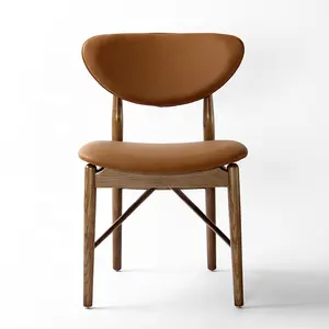 Nordic Finland designer modern ash wood leather dining chair